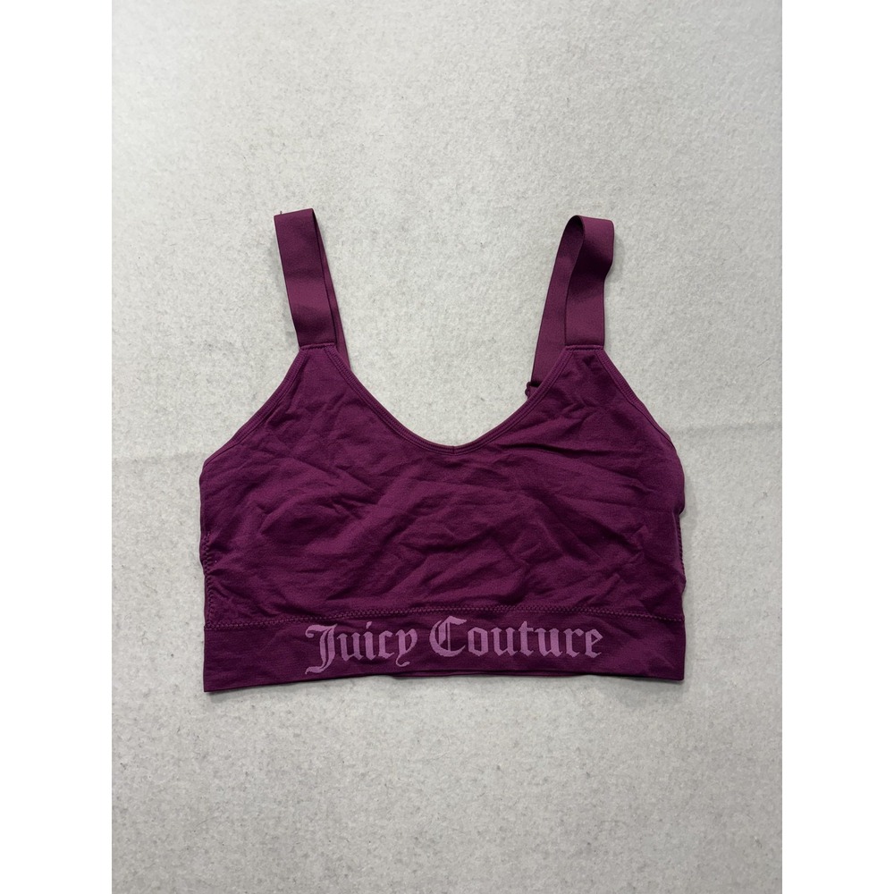 Juicy Couture Bralette Womens 2X Purple Logo Stretch Adjustable Strap Pullover